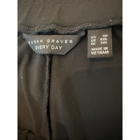 Every Day by Susan Graver Regular Liquid Knit Jogger Black Women's Plus Size 3X - Picture 5 of 12